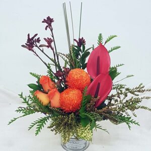 Orange Sunset - Chrysanthemum, Roses, Anthurium, Kangaroo Paw